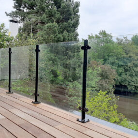 Balustrade met glas