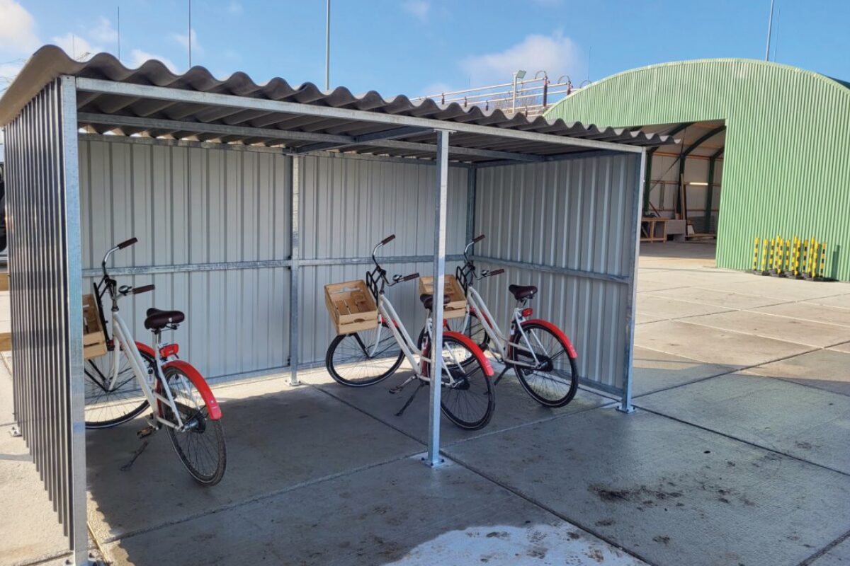 Klein fietsenhok voor bedrijven