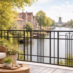 Stalen Art Deco balkonhek