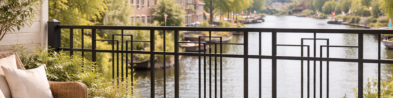 Stalen Art Deco balkonhek